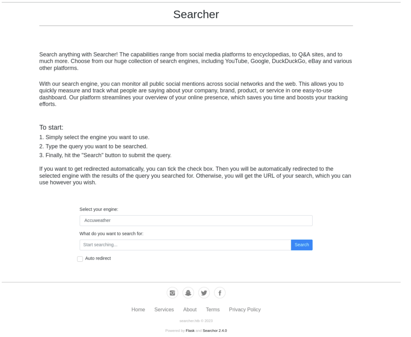 searcher.htb主页